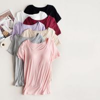 women -t with chest pad modal T-shirt Nightwear