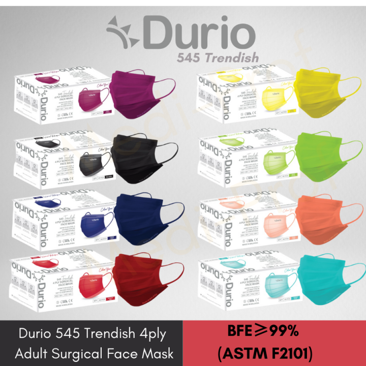 Durio 545 Trendish 4ply / KF94 Surgical Face Mask BFE≥99 (ASTM F2101