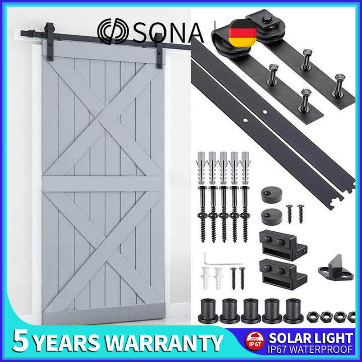 SONA Black Carbon Steel Sliding Door Roller Set With Guide Sliding Door