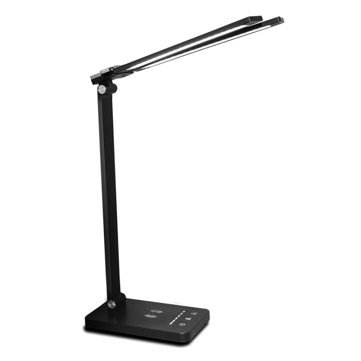 LED Desk Lamp, Foldable Double Head Wireless Charger Desk Lamp, 5 Lighting  Modes & Fully Dimming Desk Light for Home 