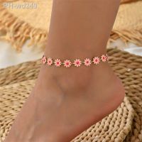 Sweet Daisy Flower Anklets for Women Beach Starfish Seashell Beads Anklet Leg Bracelet Bohemian Foot Chain Sandals Jewelry Gifts