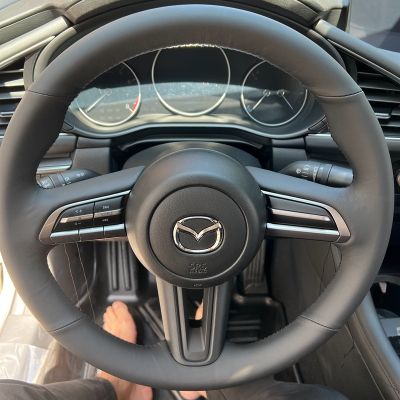 【YF】 Custom Car Steering Wheel Braid Cover 100  Fit For Mazda 3 Axela 2019 2020 CX-30 MX-30 Auto Interior Accessories