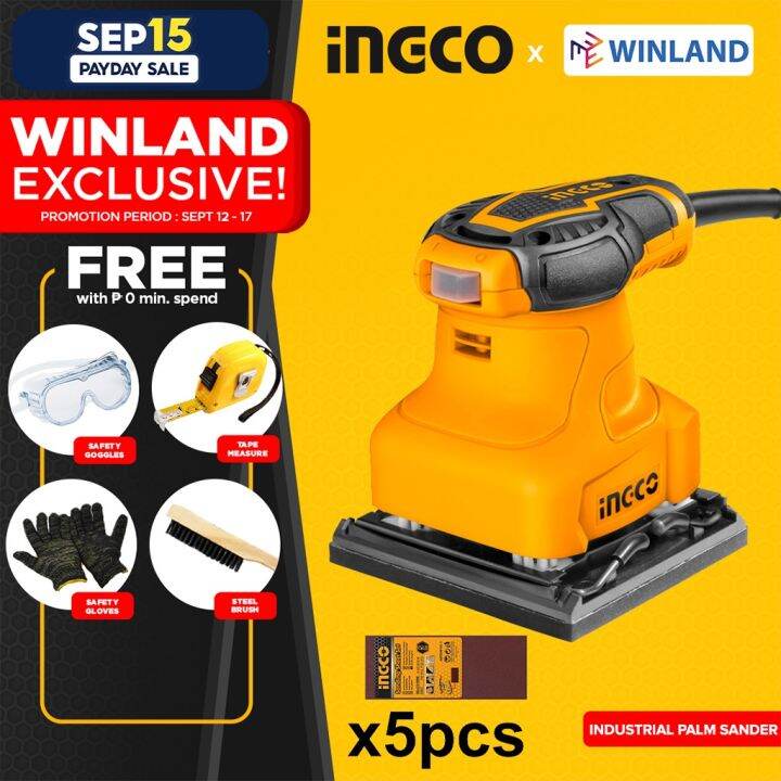 INGCO Original Palm Sanding Machine Sander Power Tools 240W PS2408