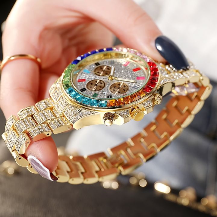 a-decent035-ผู้หญิง-wristfor-หญิงนาฬิกา-rel-gio-feminino-2021สร้อยข้อมือสุภาพสตรีนาฬิกาข้อมือนาฬิกา-goldcolorful