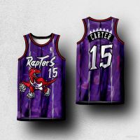 เสื้อกีฬาบาสเก็ตบอล ลายทีม Raptors Vince Carter YS2 พลัสไซซ์ สไตล์เรโทร สําหรับผู้ชาย และผู้หญิง SY2