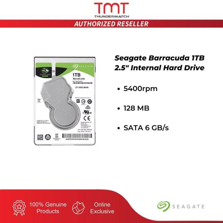 TMT Seagate Barracuda 1TB 2.5" Internal Hard Disk Internal HDD 5400RPM