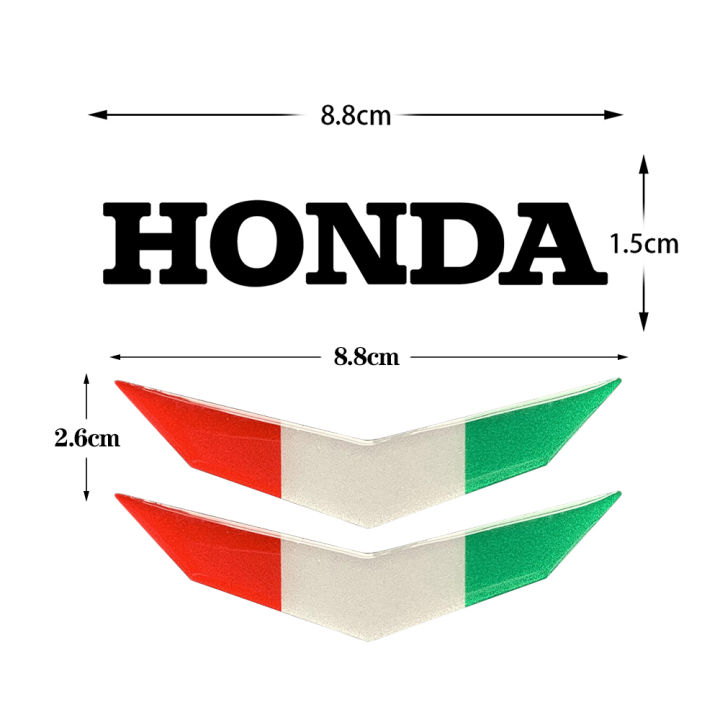 สติกเกอร์ติดรถมอเตอร์ไซด์สติกเกอร์สำหรับฮอนด้าธงสามสีอีพ็อกซี่3d-ฮอนด้า