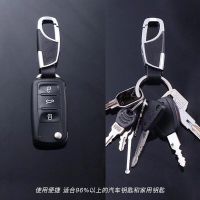 Car key chain high-end mens and womens ins high level custom appearance against the cast stainless steel hoop waist latchkey knob