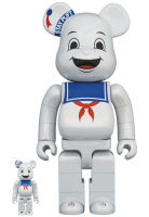 BEARBRICK Stay Puft Marshmallow White Chrome 100%400%