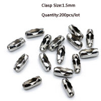 1 Packlot 1.5 2.0 2.4 3.2 4 6 8mm Stainless Steel Bead Ball Bead Chains &amp; Connector Clasps For DIY Necklace Jewelry Making