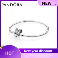 ชุดสร้อยข้อมือแพนดอร่า สร้อยข้อมือเงินแท้ 925 sterling silver Pandoraˉ Charm Bracelet Set PandoraˉDisney Series ShinyˉMinnie Portrait Bracelet 597770CZ Fashion Jewelry Women