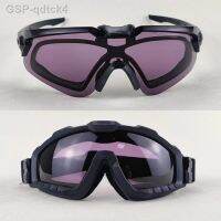 โอซี❄Qdtck4แว่นตาขี่มอเตอร์ไซค์กลางแจ้ง2023 Goggles2-in-1อุปกรณ์ยุทธวิธีสำหรับลมและสนาม