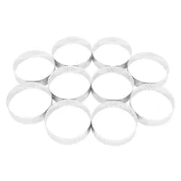 10 Pcs Circular Stainless Steel Tart Ring Tower Pie Cake Mould Baking Tools Perforated Cake Mousse Ring,8cm