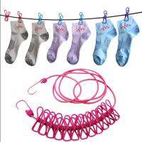 QianXing Shop Portable Outdoor Travel ing Clothes with 12Pcs Hanger Clips Clothespins 4 Colors for Choose