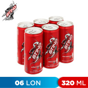 LỐC 6 LON NƯỚC TĂNG LỰC HƯƠNG DÂU TÂY ĐỎ STING 320ML