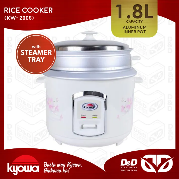 D&D Kyowa 1.8L Rice Cooker with Steamer Stainless Steel Cover