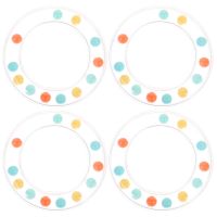 4 Pcs Transparent Circle Baby Hand Rattles Instrument Plaything Handheld Ring Shaker Toy Bell Plastic Infant Kids Music