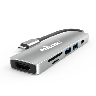 MAGIC 6 in 1 type c hdmi/usb3.0/card R/W/PA adapte.