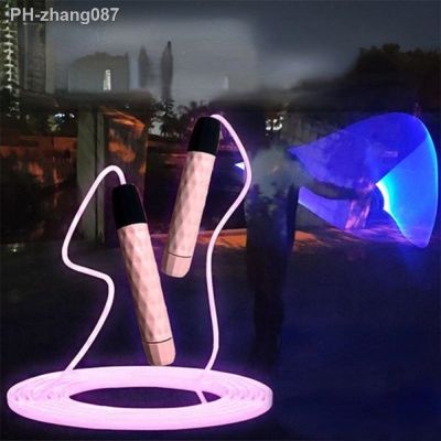 Adjustable Night Glowing Skipping Rope Luminous Jump Ropes Exercise LED Light Up Outdoor Fitness Training Sports Supplies
