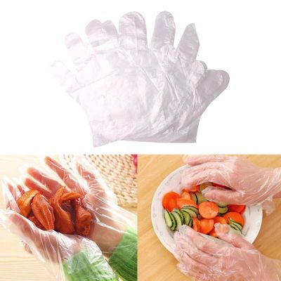 100pcs Multifunctional Plastic Disposable Gloves Restaurant Home Kitchen Service Catering Hygiene Supply