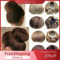 MAYLATI ผู้หญิง ชิญอง สายรัด ผมสังเคราะห์ แฮร์พีซ เฮปเบิร์นเฮด Scrunchie Updo ตรงบัน