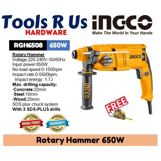 Ingco Rotary Hammer 650W RGH6508* Lazada PH