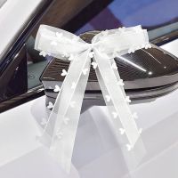 10pcs Wedding Bows Ribbon Car Decoration White Heart Bowknots Flower Bouquet Gift Packing Decor Birthday Party Chairs Ribbon Bow Nails Screws Fastener