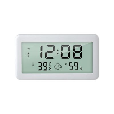 Digital Backlight Alarm Clock LED Table Watch Electronic Temperature Humidity Meter Desk Clock Bedroom Mute Time Clock