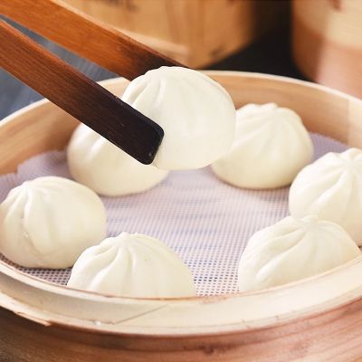 1pc Reusable Kitchen Silicone Steamer Mesh Non-stick Pad Round Shape Dumplings Mat Steam Buns Baking Pastry Dim Sum Mesh