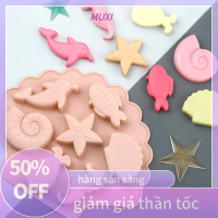 ?【HOT SALE】MUXI สัตว์ทะเลซิลิโคน molder fondant อบเค้กช็อกโกแลตเรซิ่น DIY แม่พิมพ์ปลา