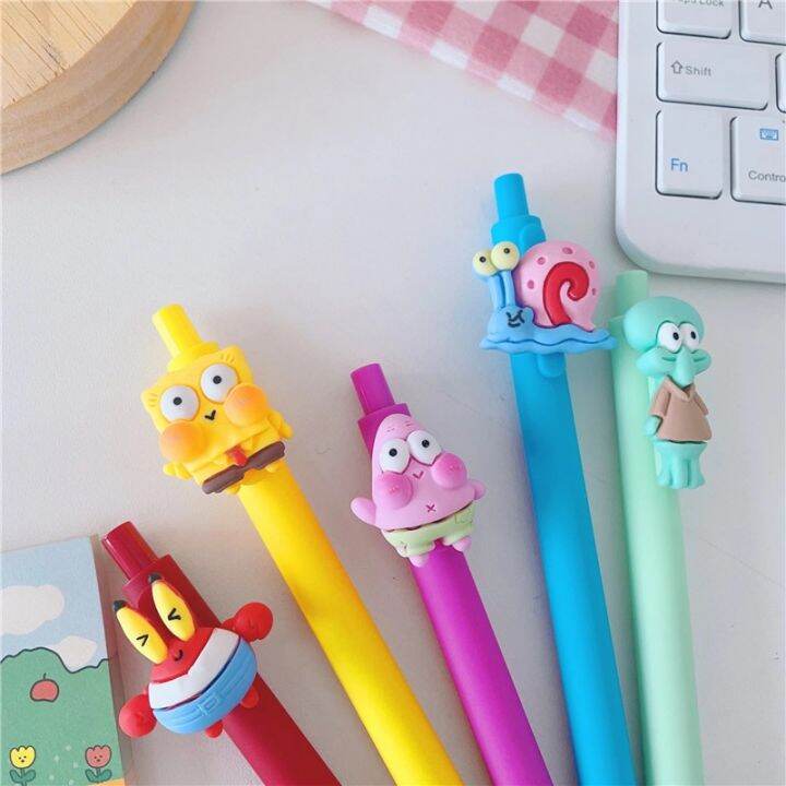 ใหม่-ปากกาลูกลื่น-ลายการ์ตูน-spongebob-squarepants-patrick-star-squidward-0-5-มม-สีดํา-เครื่องเขียน