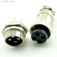 ☸✢ 4Pcs/Lot Gx16 Gx16-4 4P 4Pin 16Mm Male Female Wire Panel Connector Plug Circular Aviation Connector Socket Plug