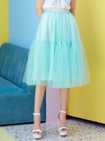 iCONiC MINT TULLE SKIRT #6488  กระโปรง ผ้าตาข่าย วิบวับ สีมิ้นต์ เอวยางยืด ซับในซาติน กระโปรงสุ่ม กระโปรงตาข่าย กระโปรงแฟชั่น