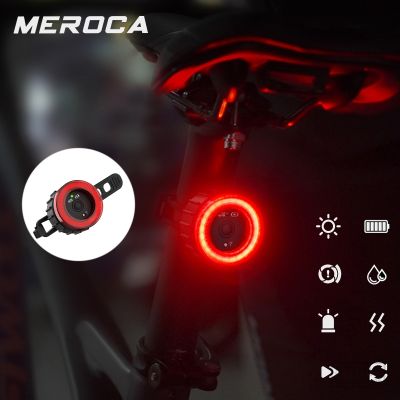 ♗ Night Riding Warning Light Smart Brake Sensing Portable Bicycle Tail Rear Light Water Resistant 6 Modes Bicycle Taillight