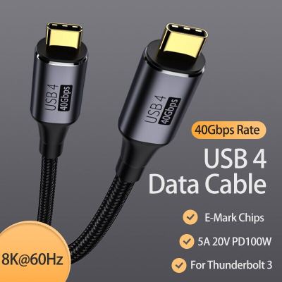 USB 4.0 Type C ถึง Type C สาย40Gbps 8K 60Hz PD 100W Fast Charging Data Cable สายไฟ Thunderbolt 34สำหรับ Macbo-Ok Pro Laptop826