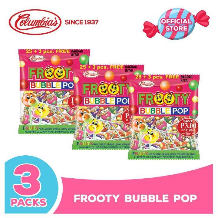 Columbia Candies: Frooty Bubble Pop Lollipop Bundle Bundle of 3 | Lazada PH