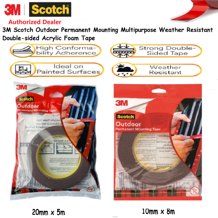 3M Scotch Outdoor Permanent Mounting Multipurpose Weather Resistant