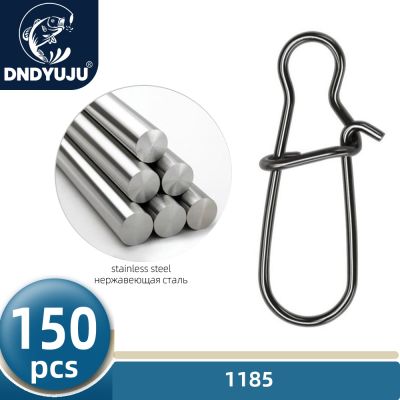 DNDYUJU 150pcs Stainless Steel Fishing Connector Fast Clip Lock Snap Swivel Solid Rings Safety Snaps Fishing Hook Tool Snap