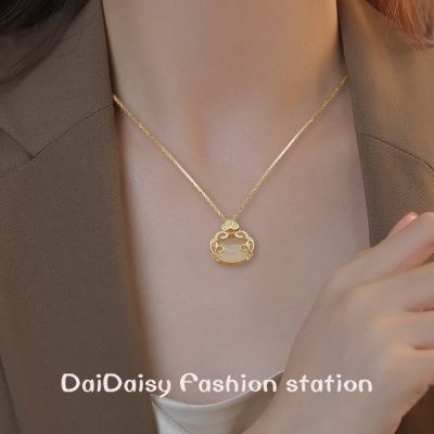 Daidaisy √♥ สร้อยคอโซ่ จี้ล็อค Ruyi สไตล์ชนเผ่า หรูหรา ระดับไฮเอนด์ เรโทร สําหรับผู้หญิง V721