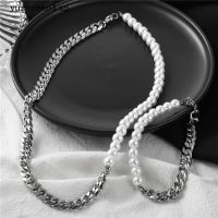 Pearl Beads Chain Short Choker Necklace Men Punk Trendy Beaded Chain Necklace 2022 Fashion Jewelry on Neck Collar Gifts SG