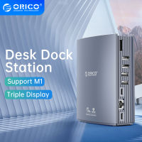 ORICO USB C Docking Station Triple display Type C to 4K HDMI-compatible DP USB 3.0 HUB RJ45 PD 3.5mm Splitter for Windows MacOS-Gamekj