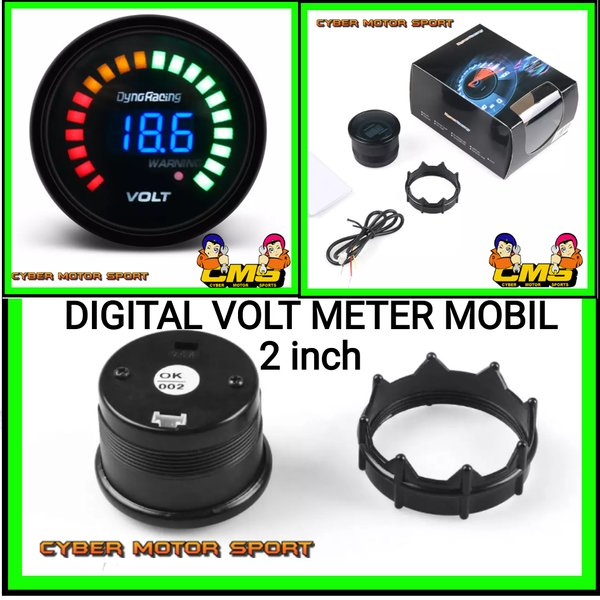 volt meter mobil universal. gauge voltage . indikator dashboard mobil