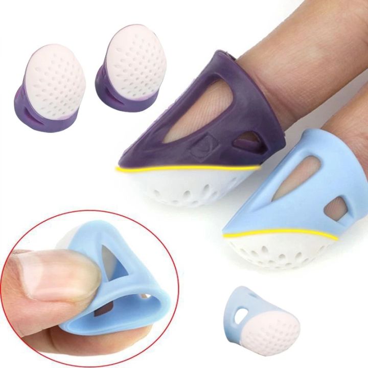 DIY silicone thimble anti-stick finger cover thimble hand cross-stitch ...