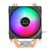 CPU Cooler 4ท่อความร้อน120มม. 4 Pin PWM RGB สำหรับ In LGA LGA 1150 1151 1155 1200 1366 AMD AM4 CPU พัดลมระบายความร้อน PC Quiet