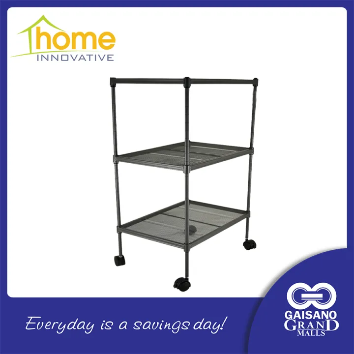 HOME INNOVATIVE Rack, 3 Tier Mini Steel Rack with Wheels 248 Gaisano ...