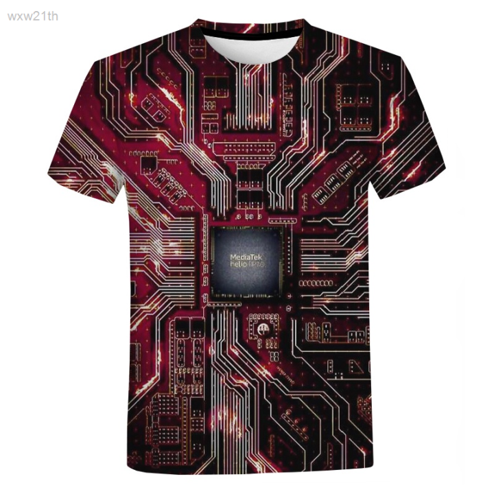 2023-new-casual-t-shirt-short-sleeve-3d-electronic-chip-printing-extra-large-harajuku-street-style-extra-large-mens-fashion-woman-unisex