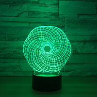 Creative gift abstract 3D colorful LED visual stereo night light 3D stereo illusion atmospheric lamp USB live dual power supply