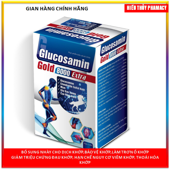 Viên uống bổ xương khớp glucosamin gold 8000 extra giảm đau nhức mỏi xương - ảnh sản phẩm 1