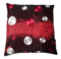 A35-Thai Silk Pillow Covers ปลอกหมอนอิง ไหมไทยลายปักวงกลม 16×16 นิ้ว 1 คู่