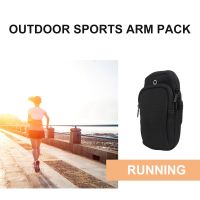 ▽ Double Pockets Armband Exercise Workout Running Double Pockets Universal Waterproof Arm Bag with Earphone Hole for X